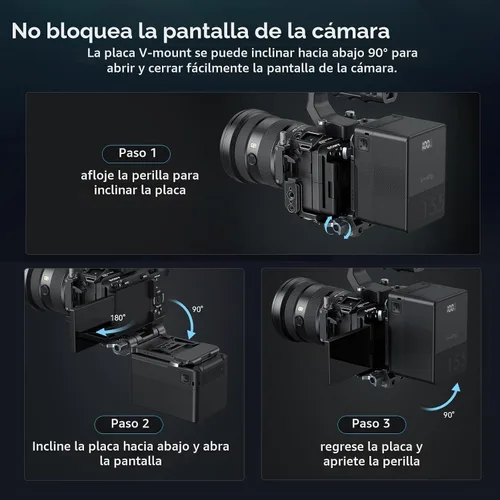 Vista 5 de SmallRig Placa de batería de montaje en V con doble placa de liberación rápida para Arca, almohadilla de pecho QR, varillas de 0.591 in, placa