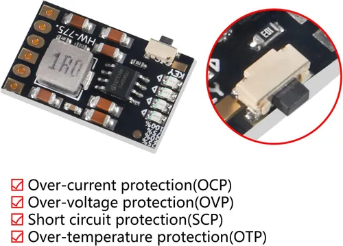 Vista 2 de 10 unids 2A 5V descarga de carga módulo integrado 3.7 V 4.2 V batería de litio Boost protección de energía móvil DIY módulo de placa PCB electrónico