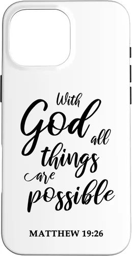 Vista 19 de Christian Message Faith Jesus Matthew 19:26 Case for iPhone 17
