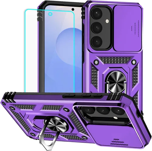 Vista 42 de HNHYGETE Funda para Samsung A13 5G, Galaxy A13 5G con protector de pantalla, soporte giratorio de grado militar de 360° (resistente), fundas Negro