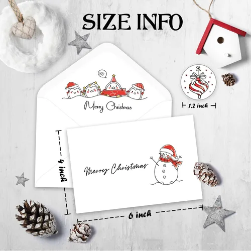 Vista 9 de BGTCARDS Bonitas tarjetas de Navidad, paquete de 24 con sobres