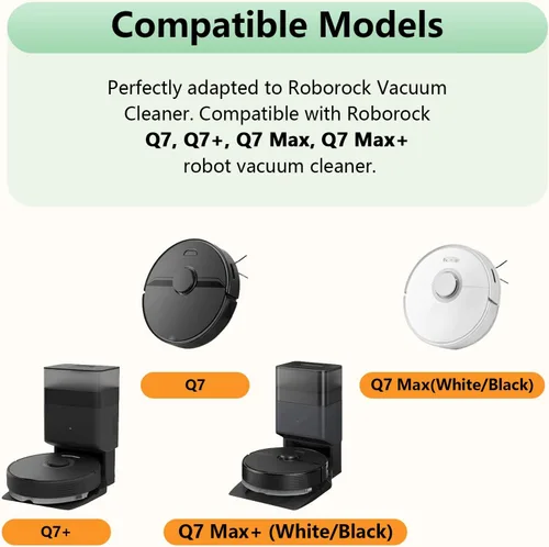 Vista 2 de Piezas de repuesto aptas para Roborock Q7 Q7+Q7 Max Q7 Max+ Plus Robot Aspirador Kits de Accesorios de Aspiradora. Cepillo de rodillo principal