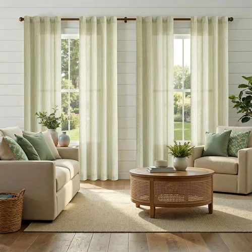 Vista 32 de jinchan Linen Blackout Curtains Back Tab 96 Inch 2 Panels Striped Blue Blue Stripe Lined