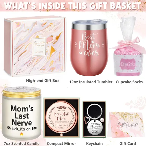 Vista 3 de Mejores Regalos para Mamá, Regalos de Navidad para Mamá de Hija, Hijo, Niños, Cesta de Regalo de Cumpleaños para Madre, Mujer, Suegra, Regalo