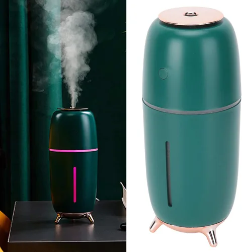Vista 5 de Humidificador pequeño, mini humidificador portátil con luz nocturna, humidificador de escritorio personal USB, pequeño humidificador de niebla fría
