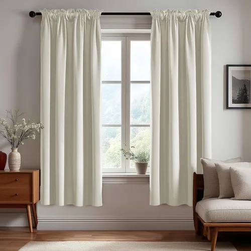 Vista 55 de Deconovo Cortinas opacas, aislamiento térmico, dobladillo para barra, reducción de ruido, certificado Oeko-TEX, cortinas de oscurecimiento