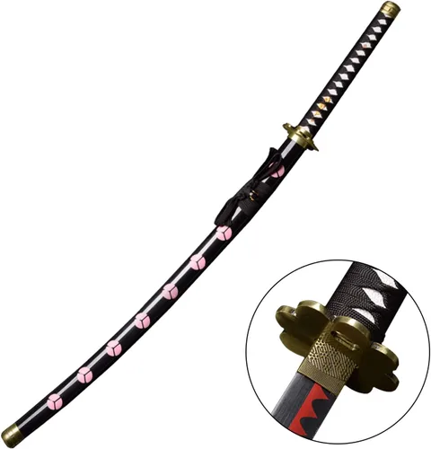 Vista 9 de 41 inches & 51inchs Zoro Katana Real Metal Anime Cosplay Sword, Stainless Steel,Yama Enma/Trafalgar Law/Luffy Kitetsu/shusui/wado ichimonji