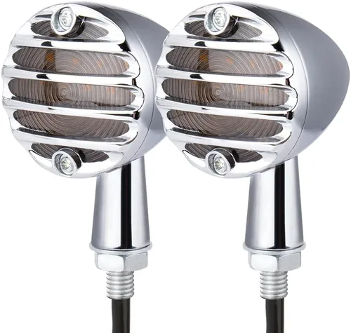 Vista 9 de Luz de señal de giro trasera tipo bala para motocicleta, 4 cables, indicador LED compatible con Chopper Bobber Harley Softail Iron Cruiser Honda