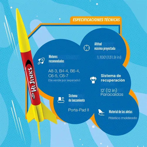 Vista 5 de Estes 1499 Rascal and Hijinks Rocket Launch Set, juego de modelo de cohete volador preconstruido para principiantes a partir de 10 años, incluye