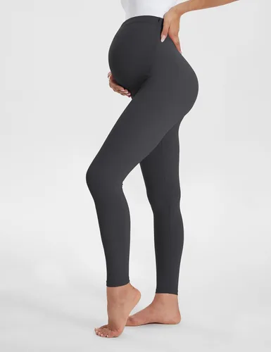 Vista 3 de Buttergene - Leggings de maternidad para mujer, sobre el vientre, pantalones ajustados de yoga y entrenamiento para el embarazo
