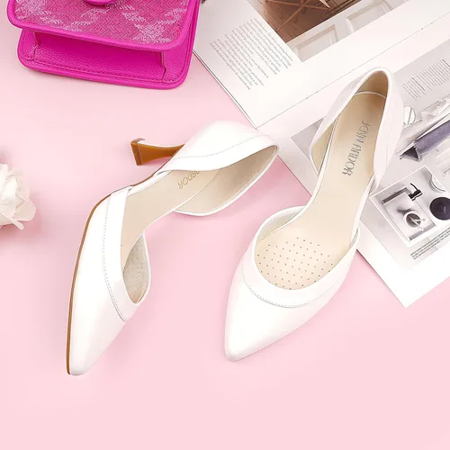 Vista 4 de JENN ARDOR Zapatos de tacón bajo para mujer, zapatos de vestir con punta cerrada y puntiaguda, cómodos zapatos de tacón de aguja para mujer