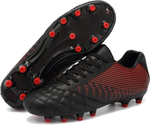 Vista 5 de ASOCO DREAM Soccer Shoes Mens Firm Ground Soccer Cleats Outdoor Indoor Athletic Football Shoes Professional Futsal Training Sneakers