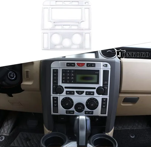 Vista 8 de YIWANG para Land Rover Discovery 3 LR3 2004-2009 coche modo de control central botón marco etiqueta engomada coche Accesorios (grano de madera negra)