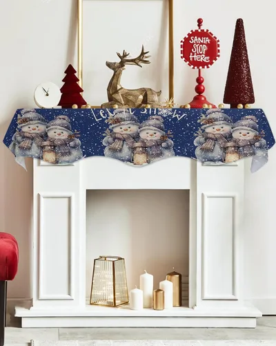 Vista 5 de Funda para bufanda de chimenea de muñeco de nieve de invierno, para Navidad, Halloween, Acción de Gracias, otoño, decoración de interiores, Navidad