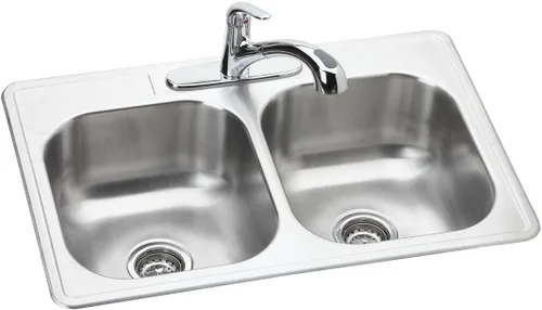 Vista 16 de Dayton DSE233191 Fregadero de Doble Tazón Igual Empotrable de Acero Inoxidable, Elite Satinado