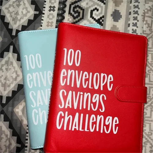 Vista 5 de Carpeta de desafío de 100 sobres – Libro de desafíos de ahorro 2023 con sobres, carpeta de 100 sobres, planificador de desafío de ahorro de dinero