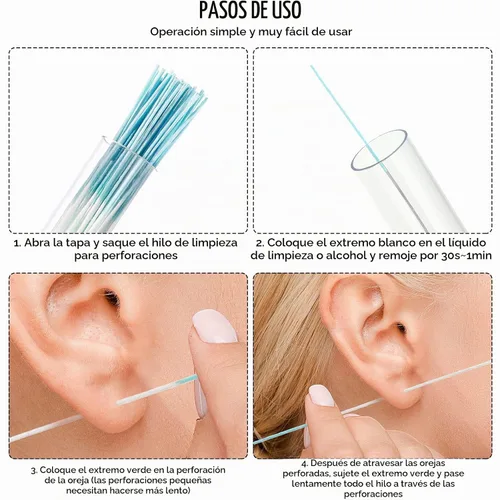 Vista 4 de Maitys 360 piezas de limpiador de perforación de agujero de oreja, azul, rojo rosa, morado