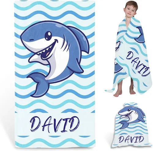 Vista 8 de Toallas de playa personalizadas de flamenco para niños y adultos, toalla de playa con nombre personalizado para niños y niñas, toalla de baño