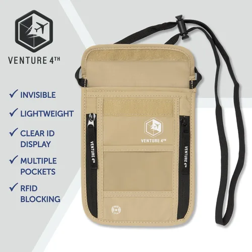 Vista 7 de Venture 4th bolsa de cuello de viaje con traba RFID
