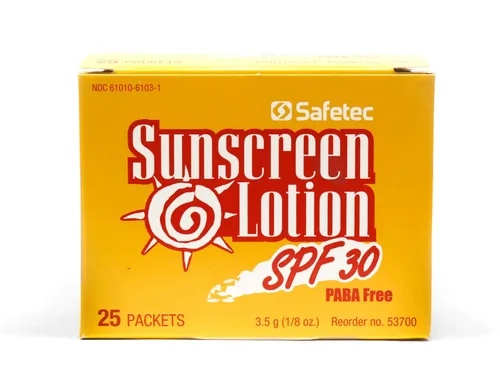 Vista 4 de Safetec Protector solar, 0.12 oz. (.123 oz.) Bolsa 25ct. Caja (24 cajas/caja) SPF 30