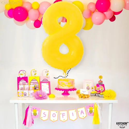 Vista 1214 de KatchOn Globo negro del número 1 de 40 pulgadas, globo de feliz cumpleaños Large Mylar Number One Balloon for 1st Birthday Decorations, Foil
