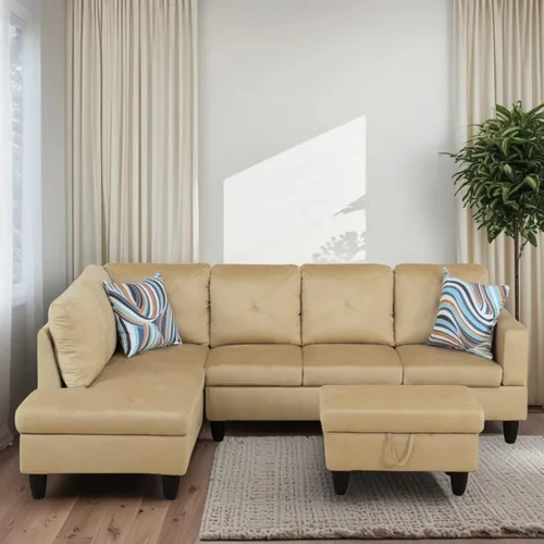 Vista 12 de Camillas en forma de L de 97 pulgadas para sala de estar, sofá seccional con otomana de almacenamiento, sofá modular con diván móvil