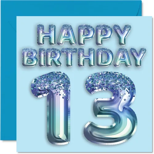 Vista 26 de Stuff4 Tarjeta de primer cumpleaños para niños, globo de fiesta con purpurina azul, tarjetas de feliz cumpleaños para niño de 1 año, nieto, hijo, 57