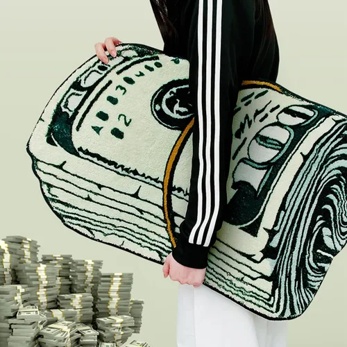 Vista 5 de Alfombra de Dinero, Alfombra de Billete de 100 Dólares, 20x32 pulgadas Alfombra Creativa Divertida de Dinero, Divertido Tapete de Baño, Adecuado