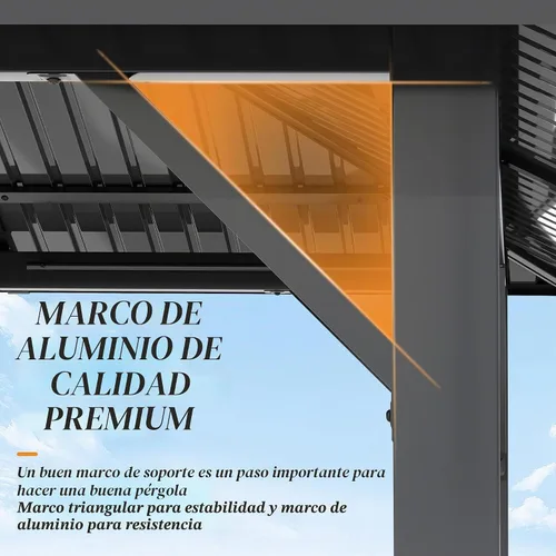 Vista 3 de GARTOO Gazebo de techo rígido para exteriores de 8 x 8 pies con techo doble Negro