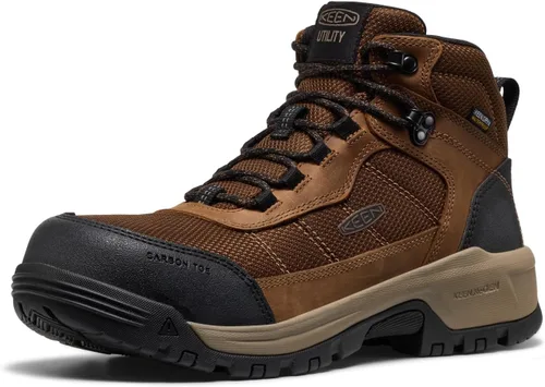 Vista 8 de KEEN Utility Botas de trabajo impermeables de 90 grados con punta compuesta para hombre Skokie Hiker Style Mid Height