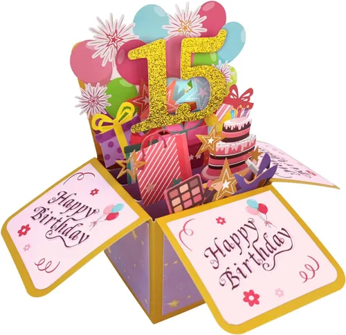 Vista 13 de Asmallgf Tarjeta Emergente Feliz 10 Cumpleaños para Hija Sobrina, Mejor Regalo de Cumpleaños para Niña Niño de 10 Años, Dulces Decoraciones