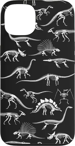 Vista 7 de Funda para iPhone 17 con diseño de huesos de dinosaurio fosilizado con animales prehistóricos