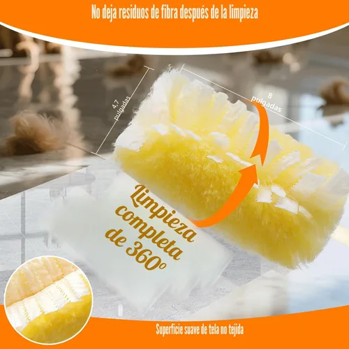 Vista 3 de 50 unidades de recambios para plumero de 360° resistentes compatibles con Swiffer, tamaño grande - recambios desechables electrostáticos extra