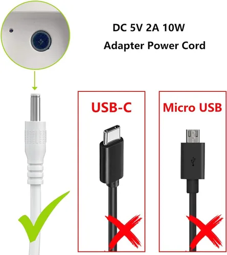 Vista 5 de VHBW Cable de alimentación de 5 V para Hatch Baby Rest, Rest+ y Rest Mini máquina de sonido, luz nocturna, estilo barril, cable adaptador