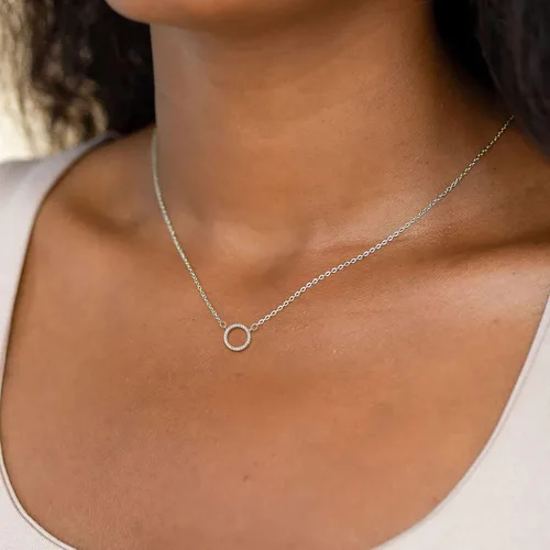 Vista 2 de HANLI Collares de plata para mujer, colección chapada en oro blanco de 14 quilates, con colgantes de cuentas, infinito, estrella de David, círculo