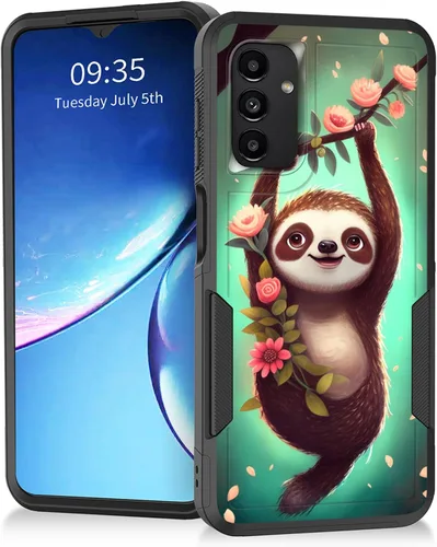 Vista 117 de Funda para Galaxy A14 5G, resistente de doble capa híbrida de policarbonato duro, goma suave, a prueba de golpes, funda protectora resistente