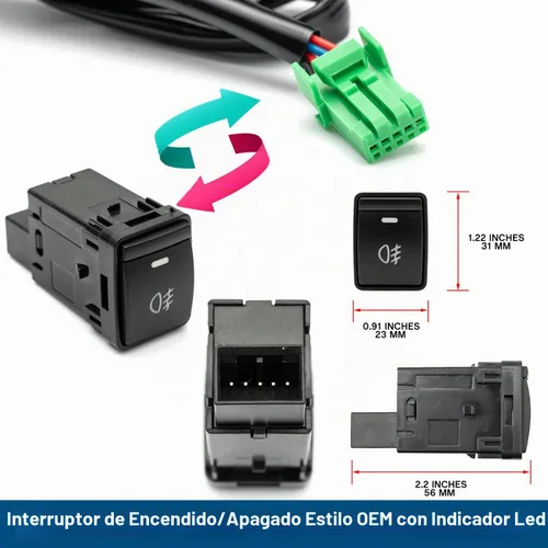 Vista 2 de Arnés de cableado de luz antiniebla H11 H8 para Nissan Altima Frontier Versa Sentra Rouge 2014-2023 con kit de interruptor de encendido/apagado