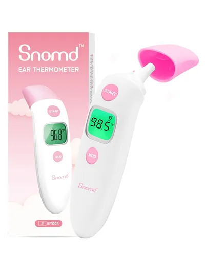 Vista 11 de Termómetro digital infrarrojo sin contacto para la frente para adultos, niños y bebés, termómetro médico de grado 3 en 1 con indicador de fiebre