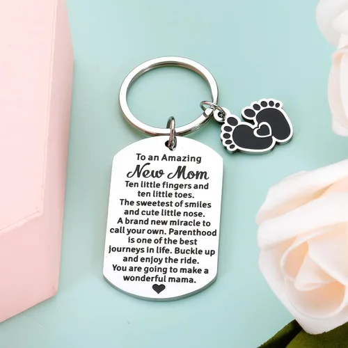 Vista 5 de Regalos de revelación de género, llavero de anuncio de embarazo para nueva mamá, regalos de baby shower, regalo para madres primerizas, regalo