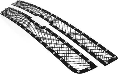 Vista 4 de APS Compatible con Chevy Silverado 3500HD 2500HD 2007-2010 rejilla de malla negra superior principal de acero inoxidable C75774H