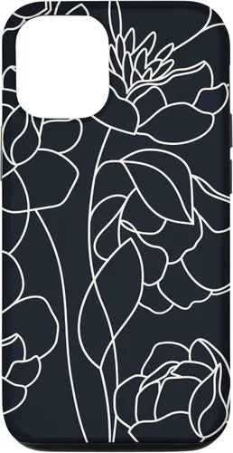 Vista 26 de iPhone 16 linda peonía rosa flor estética dibujo abstracto línea arte caso