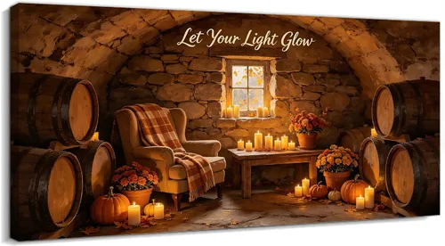 Vista 13 de TIMUBA Lienzo decorativo de pared de otoño de lago, citas de otoño Decoración de pared de otoño-01