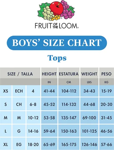 Vista 3 de Fruit of the Loom Boys 5pk White Crew