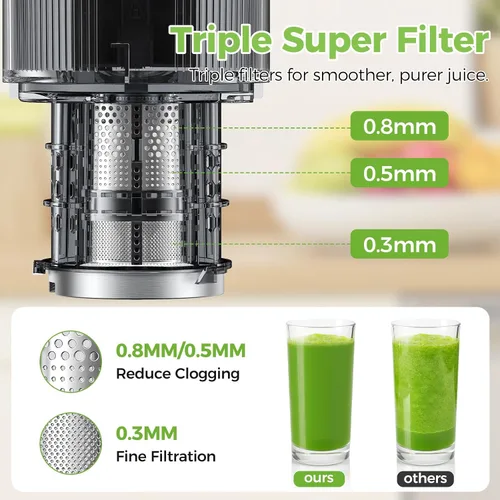 Vista 4 de Exprimidor de prensa en frío, máquina de jugo de canal de alimentación de 5 pulgadas de ancho, máquina exprimidora OSTBA para verduras y frutas