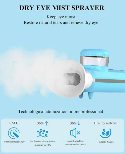 Vista 4 de Rociador de niebla de ojos nano calentado, vaporizador de ojos portátil con compresión cálida y calor húmedo para aliviar los ojos secos