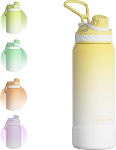 Vista 14 de Botella de agua aislada de 24 onzas, acero inoxidable al vacío de doble pared, diseño de boca ancha, botella reutilizable a prueba de fugas
