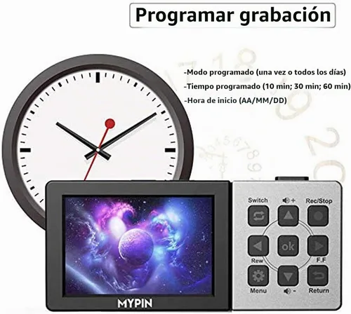 Vista 6 de Tarjeta de captura de 1080P@60fps con LCD de 3.5 pulgadas y control remoto