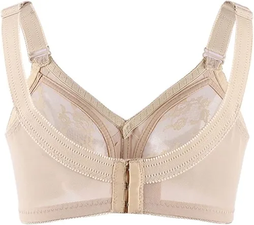 Vista 5 de TELIMUSSTO Sujetador de encaje floral para mujer, talla grande, sujeción firme, sin alambre, sin relleno, cobertura completa, minimizador