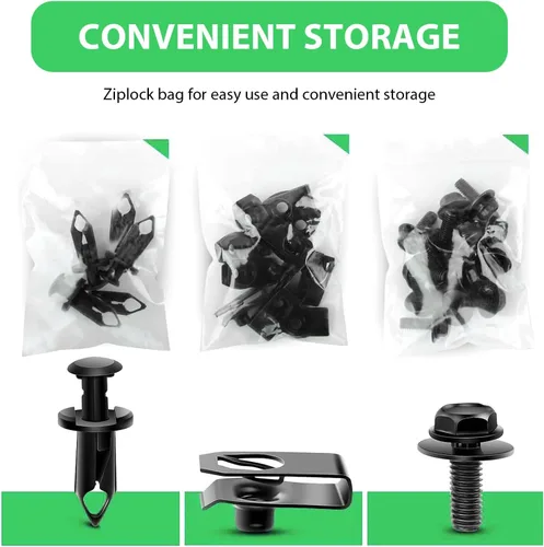 Vista 3 de 35 clips de pernos de protección contra salpicaduras de motor de automóvil, accesorios de metal para parachoques automotriz, reemplazo universal