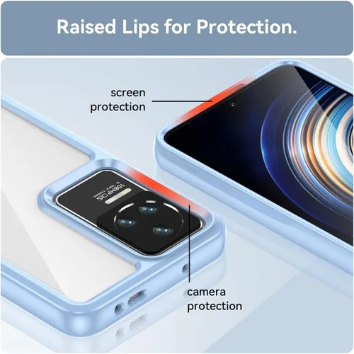 Vista 2 de Funda transparente para Redmi K50, Redmi K50 Pro/Redmi K60E con protector de pantalla, antiarañazos, a prueba de golpes, de policarbonato duro